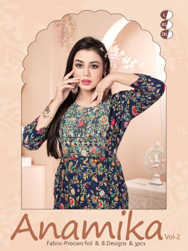 Fashion Talk Anamika Vol 2 Rayon Designer Kurti Bottom With Dupatta